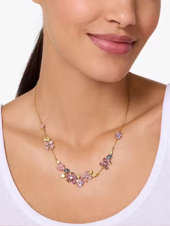 kate spade Jewelry - kate spade Paradise Crystal Pink, purple, blue & green Necklace - Gold Tone